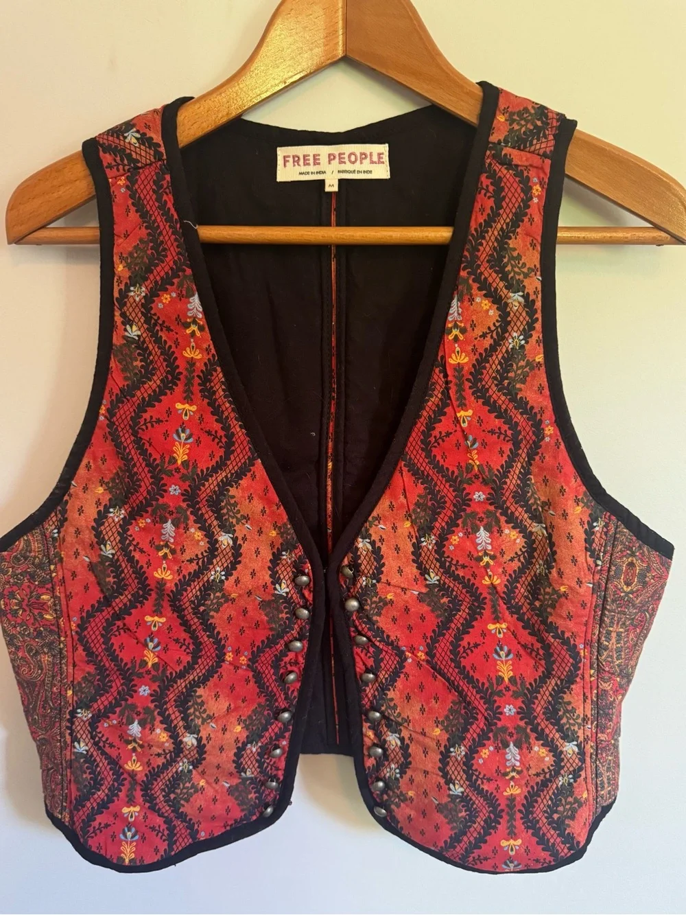 NWOT Free People Gemini vest Boho button vest size Medium